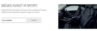 Sièges avant m sport