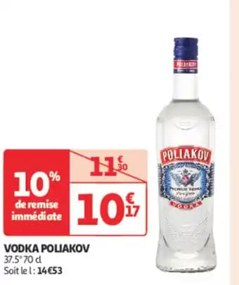 Promotion Exclusives de 11
Vodka poliakov : Découvrez l'Offre incontournable